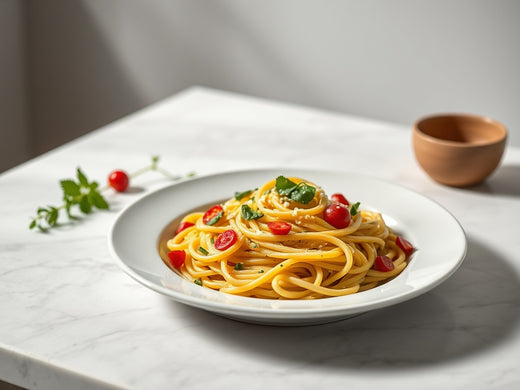 Zomerpasta met verse pesto en seizoensgroenten