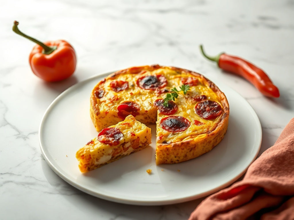 Zomerse frittata met gekleurde paprika