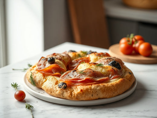 Zomerse Perzik-Prosciutto Focaccia met Honing en Rozemarijn
