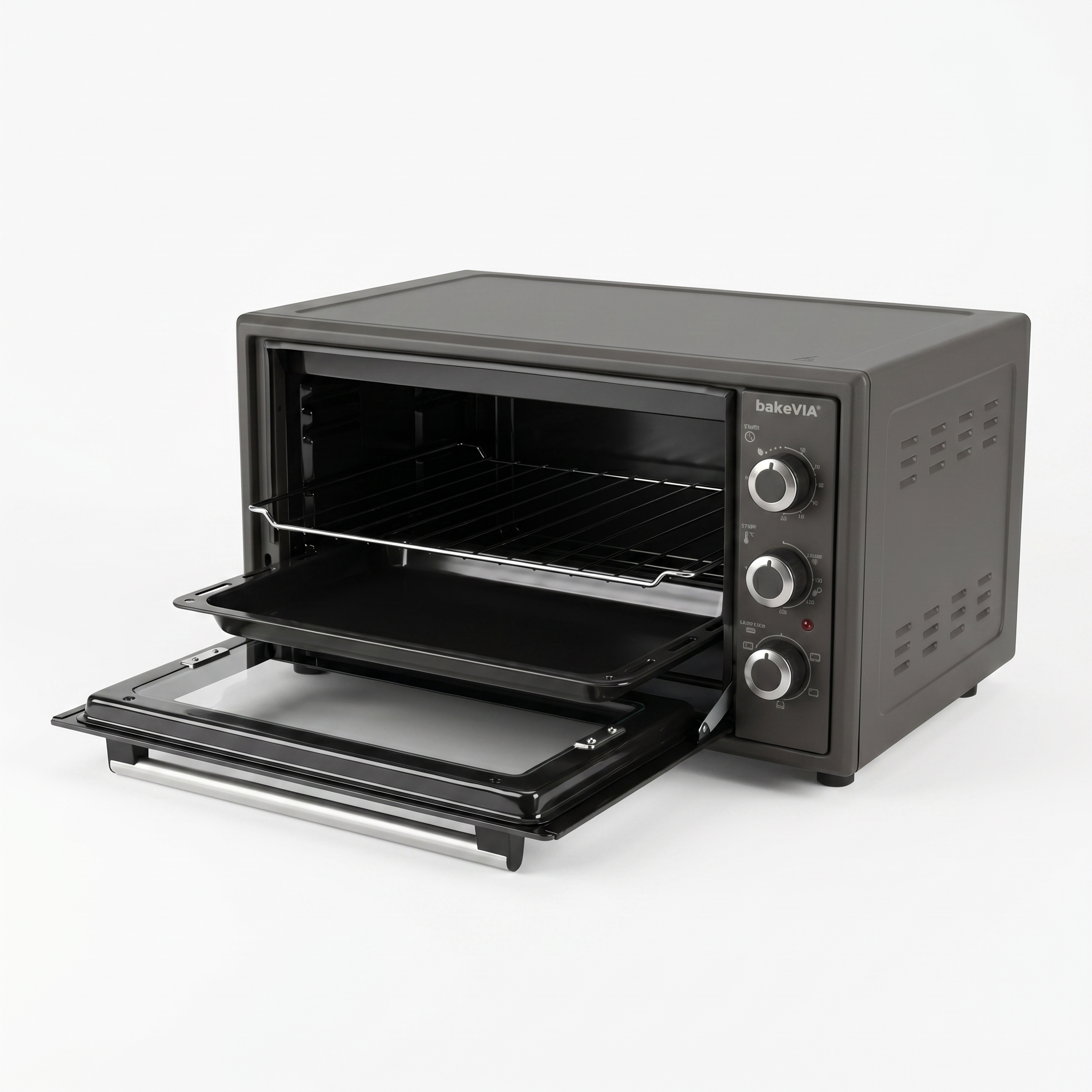 bakeVIA Minibackofen 45 L – Großer Umluftofen, voll emailliert