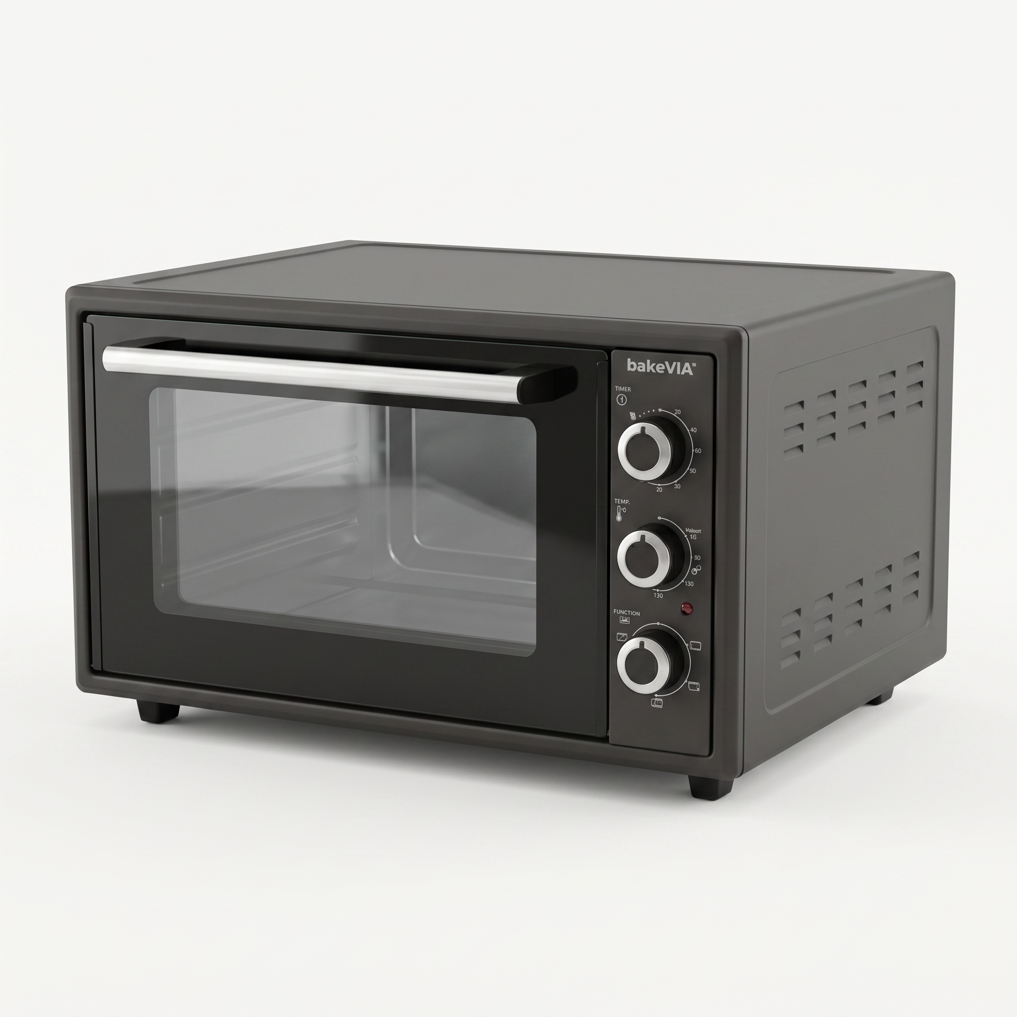 bakeVIA Minibackofen 45 L – Großer Umluftofen, voll emailliert