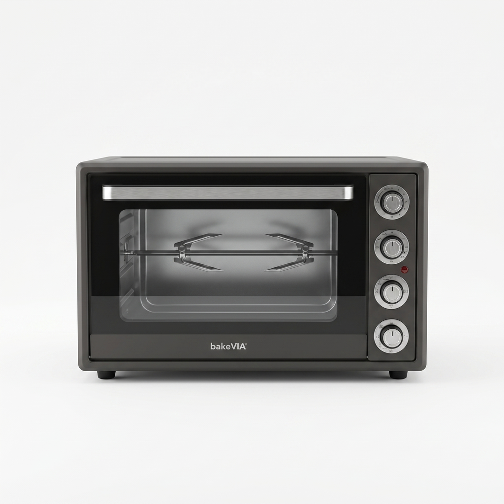 bakeVIA Mini-Oven 60 L – Met draaispit & 6 standen