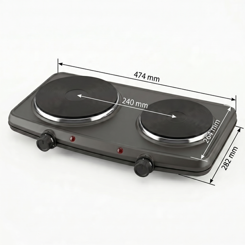 bakeVIA Double plaque de cuisson 2500 W – 2 zones, réglables indépendamment